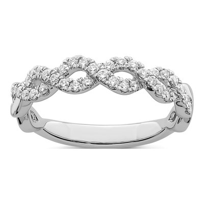 14K White Gold 1/3 ct tw Lab-Grown Diamond Wedding Band