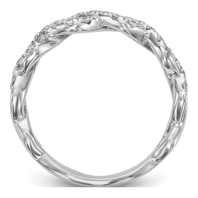 14K White Gold 1/2 ct tw Lab-Grown Diamond Intertwined Wedding Band – view 3