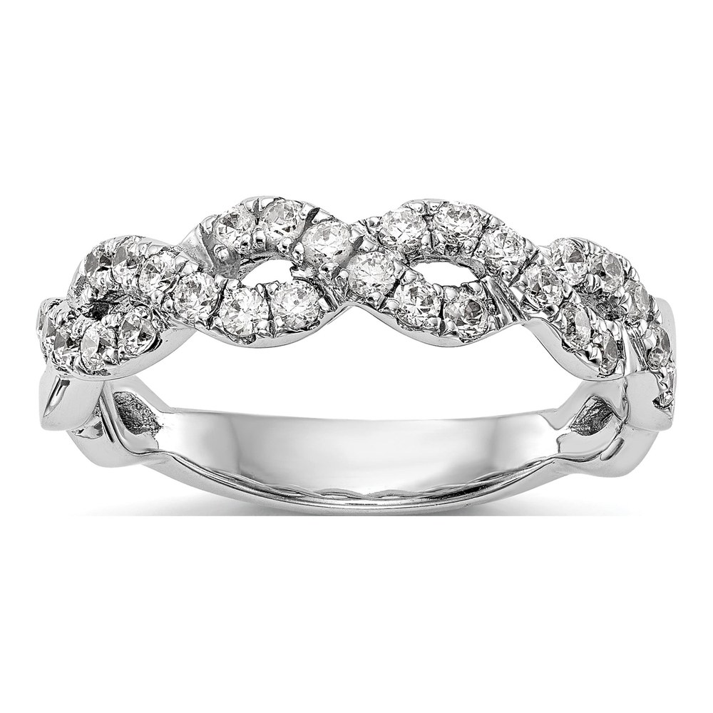 14K White Gold 1/2 ct tw Lab-Grown Diamond Intertwined Wedding Band