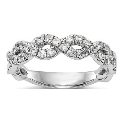 14K White Gold 1/2 ct tw Lab-Grown Diamond Intertwined Wedding Band