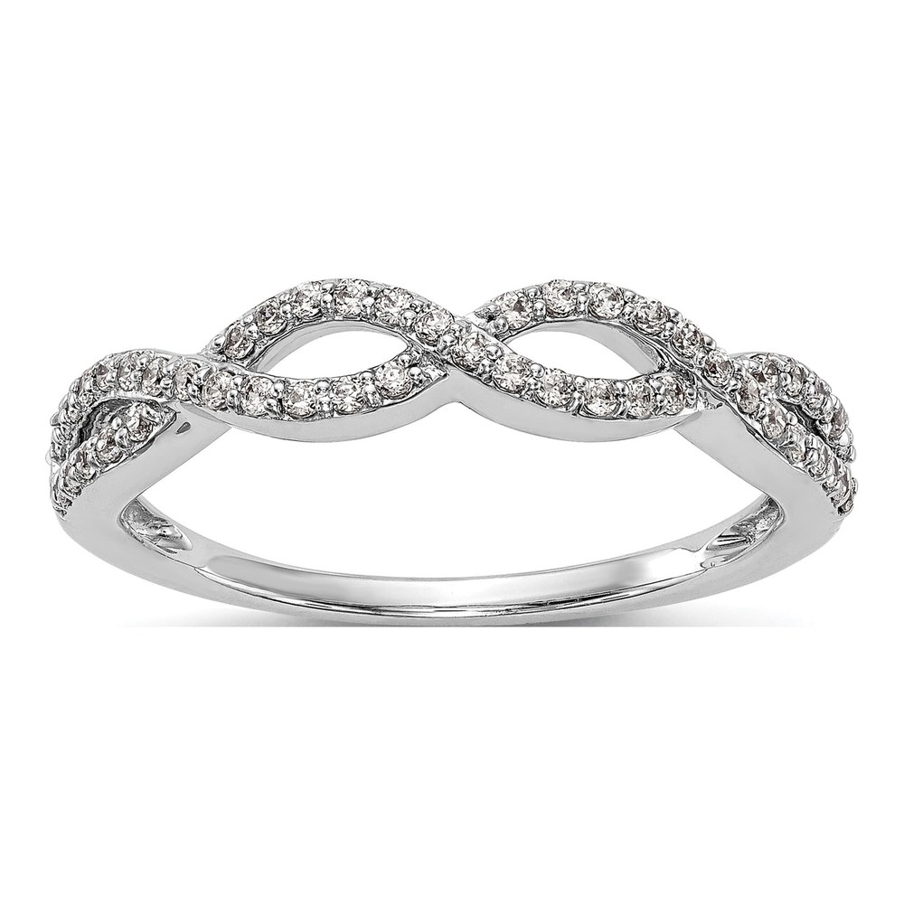 14K White Gold Lab Grown Diamond Twisted Band Ring