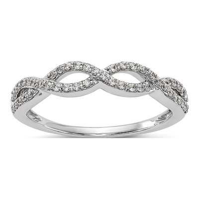 14K White Gold 1/4 ct tw Lab-Grown Diamond Twisted Ring