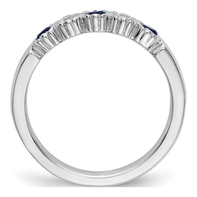 14K White Gold 1/10 ct tw Sapphire & Diamond Wedding Band – view 3
