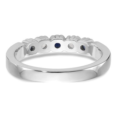 14K White Gold 1/10 ct tw Sapphire & Diamond Wedding Band – view 6