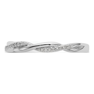 14K White Gold 1/8 ct tw Lab-Grown Diamond Twist Ring – view 4