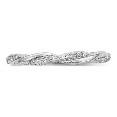 14K White Gold 1/8 ct tw Lab-Grown Diamond Twist Ring – view 5
