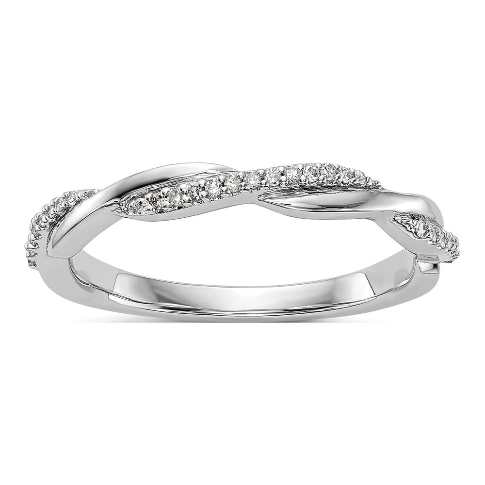 14K White Gold Lab Grown Diamond Twist Band Ring