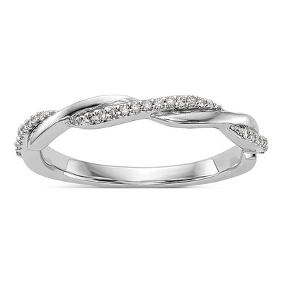 14K White Gold 1/8 ct tw Lab-Grown Diamond Twist Ring