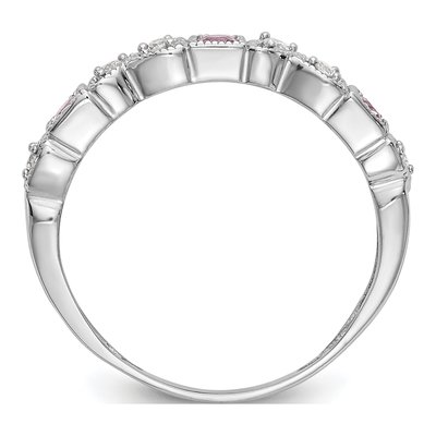 14K White Gold 1/10 ct tw Diamond Heart Wedding Band – view 3