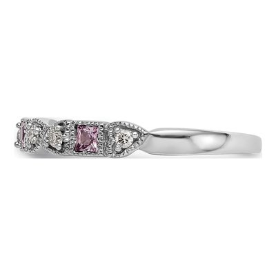 14K White Gold 1/10 ct tw Diamond Heart Wedding Band – view 4