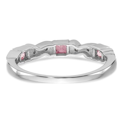 14K White Gold 1/10 ct tw Diamond Heart Wedding Band – view 6