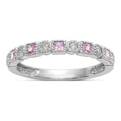 10K White Gold 1/10 ct tw Diamond Wedding Band