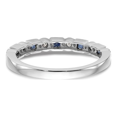 14K White Gold 1/10 ct tw Sapphire & Diamond Wedding Band – view 6