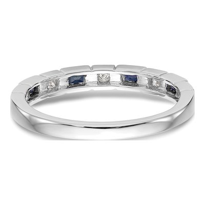 10K White Gold 1/10 ct tw Sapphire & Diamond Wedding Band – view 7