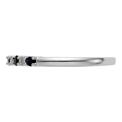 14K White Gold Sapphire & Diamond Wedding Band – view 4