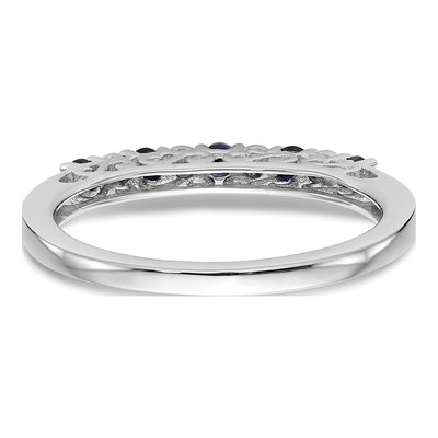 14K White Gold Sapphire & Diamond Wedding Band – view 6