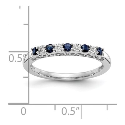 14K White Gold Sapphire & Diamond Wedding Band – view 8