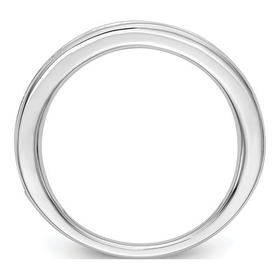 14K White Gold Emerald Channel Wedding Band – view 2