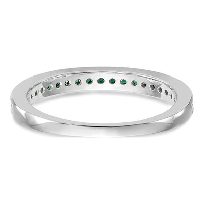 14K White Gold Emerald Channel Wedding Band – view 5