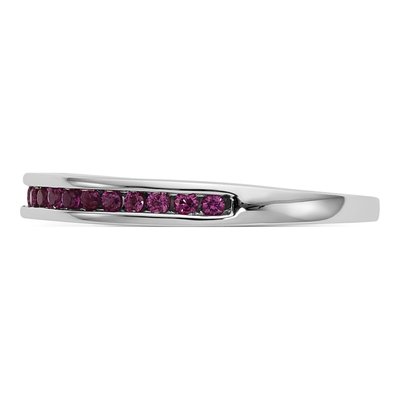 14K White Gold Ruby Channel Wedding Band – view 4