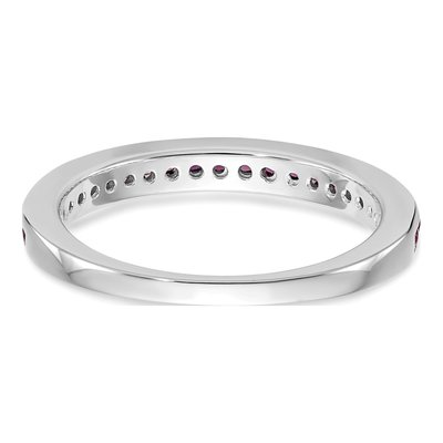 14K White Gold Ruby Channel Wedding Band – view 6