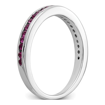 14K White Gold Ruby Channel Wedding Band – view 7