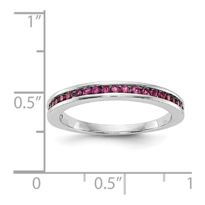 14K White Gold Ruby Channel Wedding Band – view 8