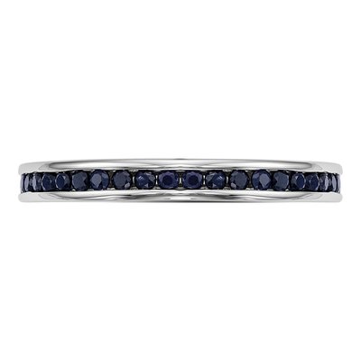 10K White Gold Sapphire Channel Wedding Band – view 4