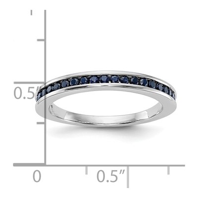 10K White Gold Sapphire Channel Wedding Band – view 5