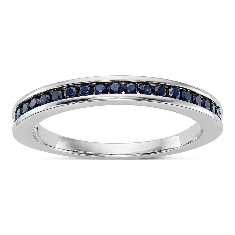 10K White Gold Sapphire Channel Wedding Band