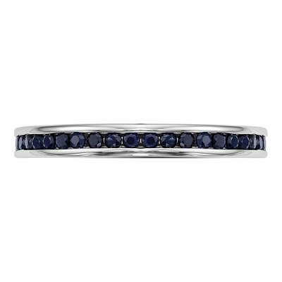 14K White Gold Sapphire Channel Wedding Band – view 5