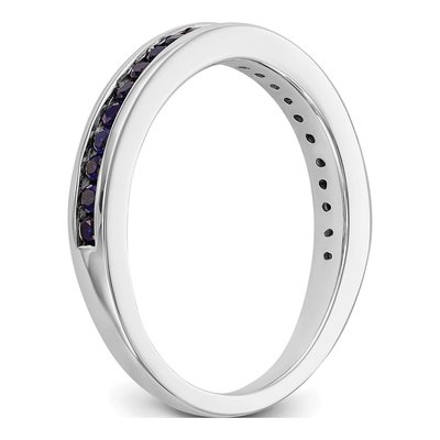 14K White Gold Sapphire Channel Wedding Band – view 7