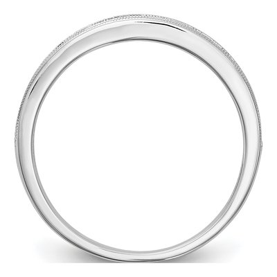 10K White Gold Pink Sapphire Channel Wedding Band – view 2