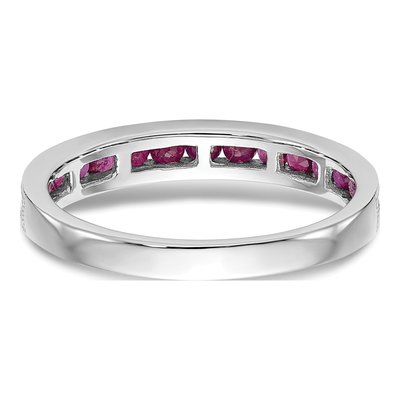 14K White Gold Ruby Channel Wedding Band – view 6