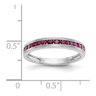14K White Gold Ruby Channel Wedding Band – view 8