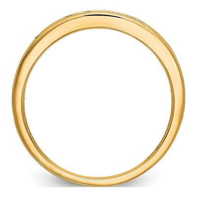 14K Yellow Gold Ruby Natural Channel Wedding Band – view 2