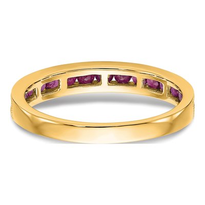 14K Yellow Gold Ruby Natural Channel Wedding Band – view 7