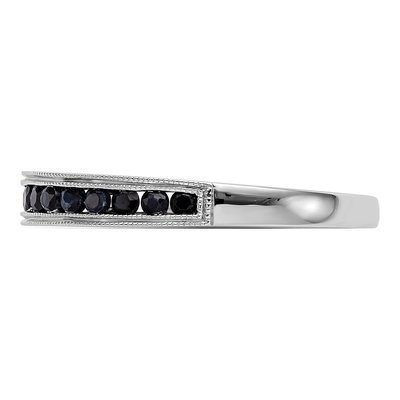 10K White Gold Sapphire Channel Wedding Band – view 3