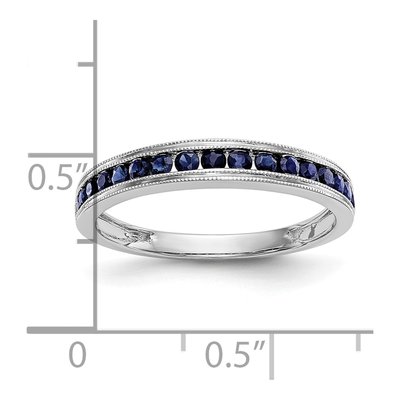 10K White Gold Sapphire Channel Wedding Band – view 5