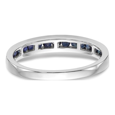 10K White Gold Sapphire Channel Wedding Band – view 7