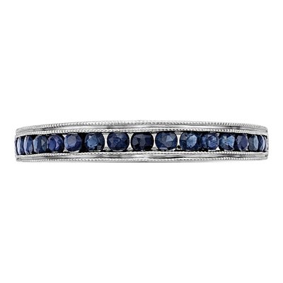14K White Gold Sapphire Channel Wedding Band – view 5