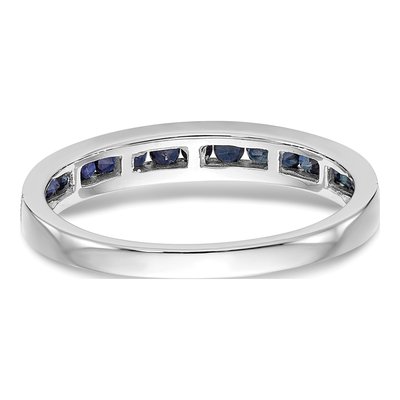14K White Gold Sapphire Channel Wedding Band – view 6