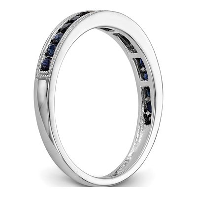 14K White Gold Sapphire Channel Wedding Band – view 7