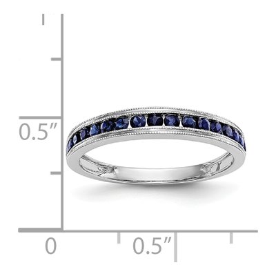 14K White Gold Sapphire Channel Wedding Band – view 8