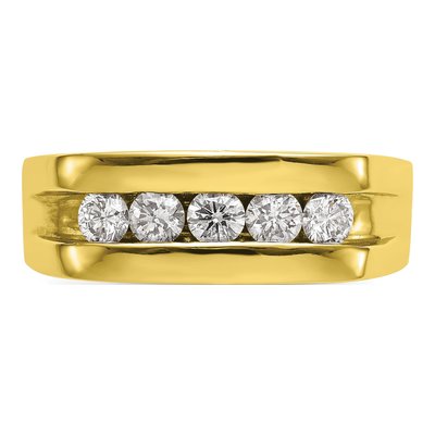 Men's 10K Yellow Gold 3/4 ct tw Lab-Grown Diamond Wedding Band – view 4