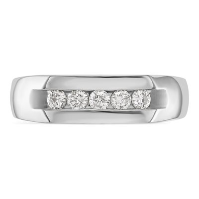 Men's 14K White Gold 1/3 ct tw Lab-Grown Diamond 5-Stone Ring – view 5