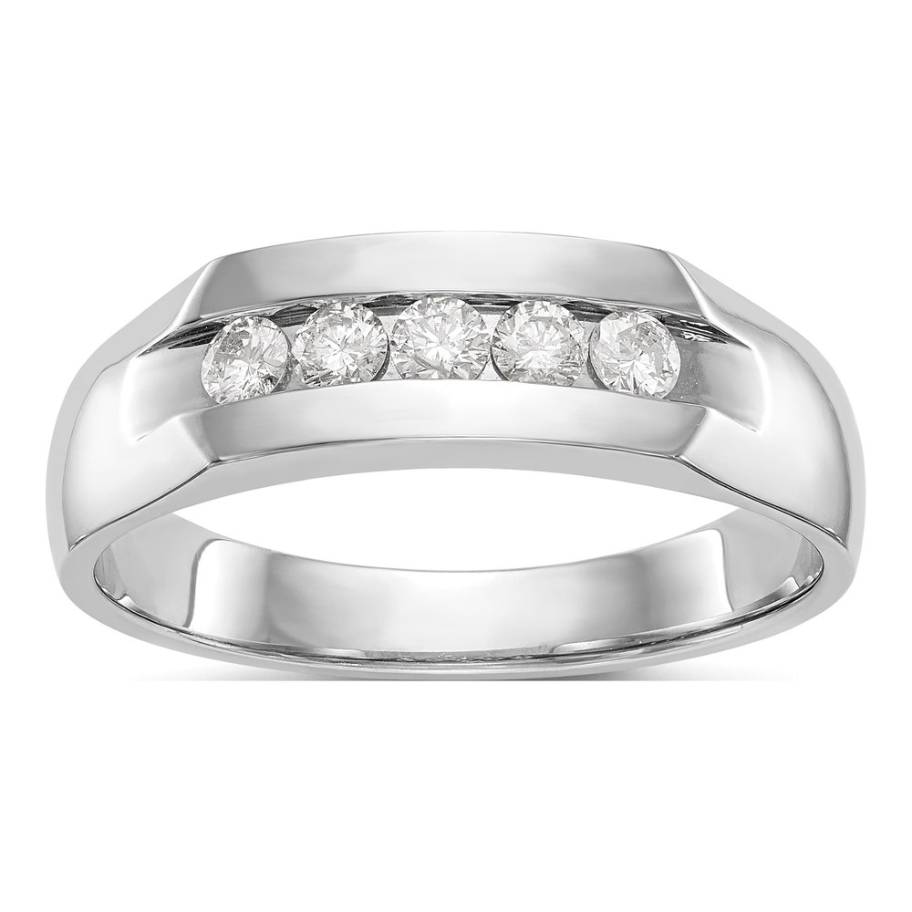 Men's 14K White Gold 1/3 ct tw Lab-Grown Diamond 5-Stone Ring