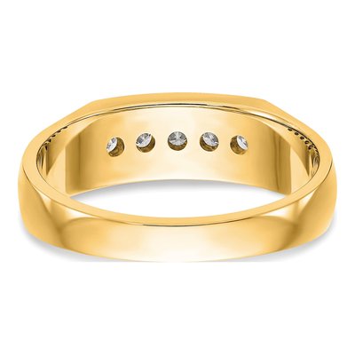 Men's 14K Yellow Gold 1/3 ct tw Lab-Grown Diamond 5-Stone Ring – view 6