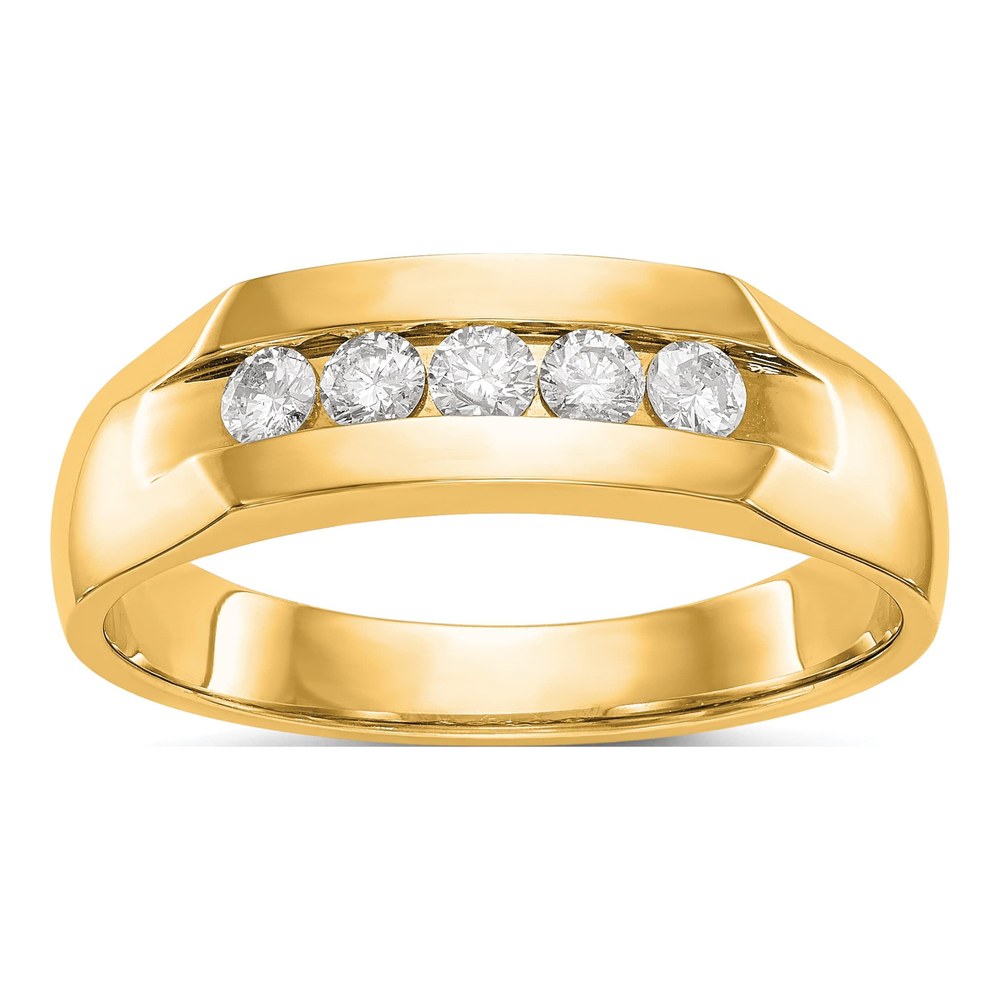 Men's 14K Yellow Gold 1/3 ct tw Lab-Grown Diamond 5-Stone Ring