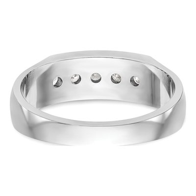 Men's 14K White Gold 1/2 ct tw Lab-Grown Diamond 5-Stone Channel Ring – view 5